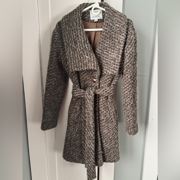 Antoni & Alison Jackets & Blazers - ANTONI & ALISON | Retro Collar Belted Wool Coat British Label SZ 8